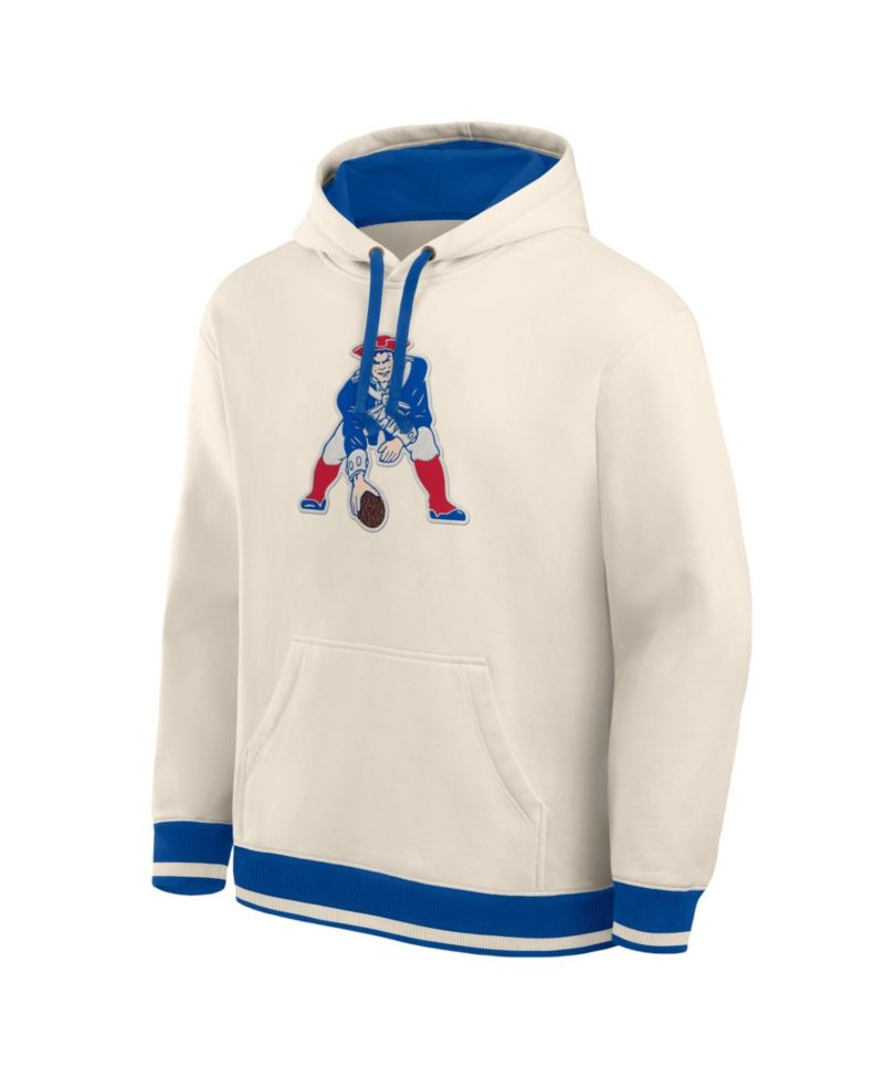 Men's Cream New England Patriots Chenille Heavyweight Fleece Hoodie