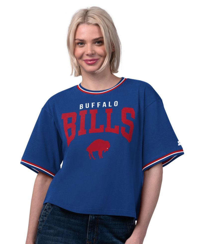 Women's Buffalo Bills Vintage Ace Oversized Cropped T-Shirt