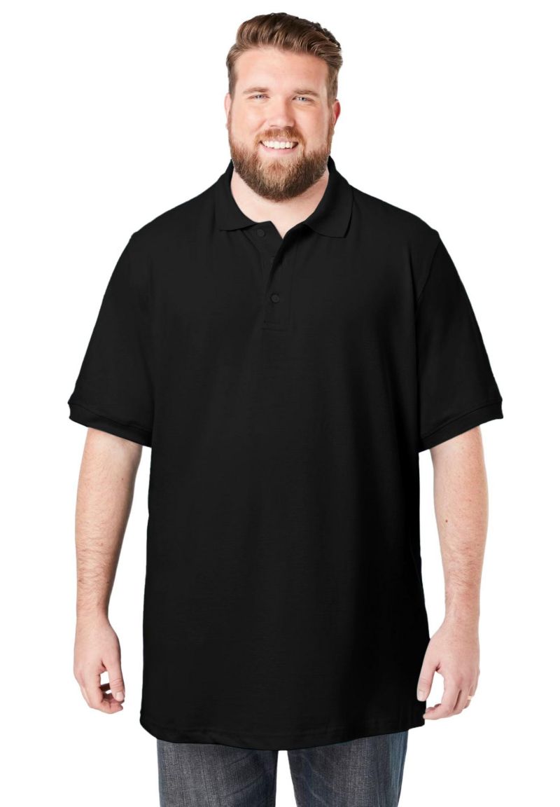 Men's Shrink-Less Longer-Length Cotton Polo Shirt