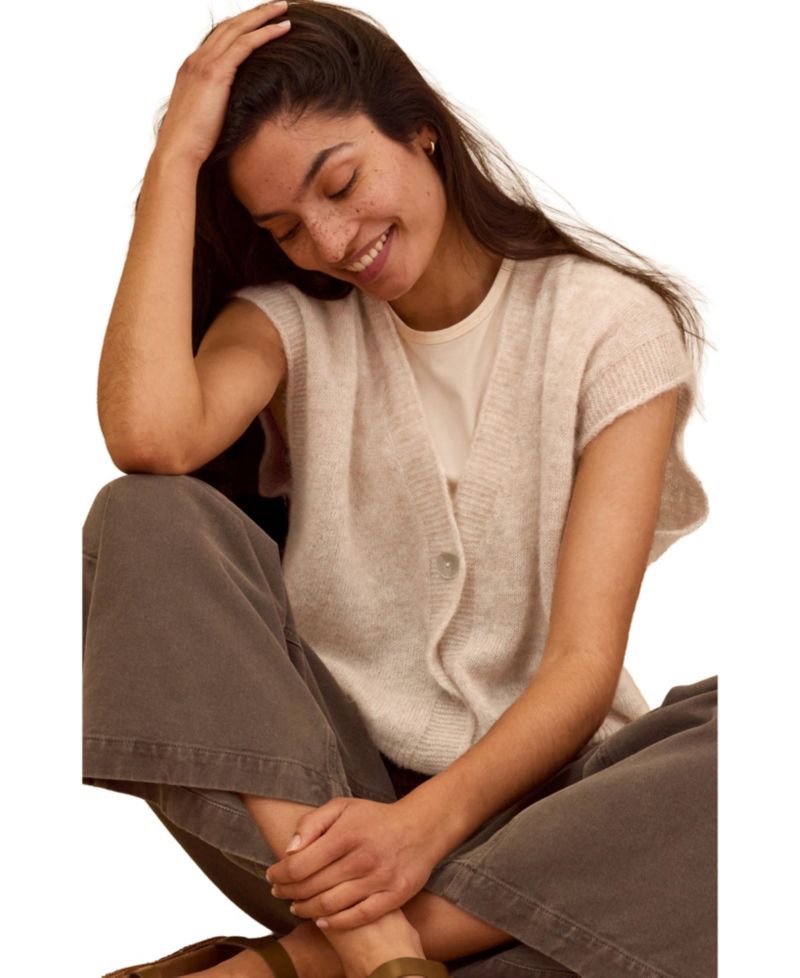 Women's Grown On Button Up Sleeve Cardigan