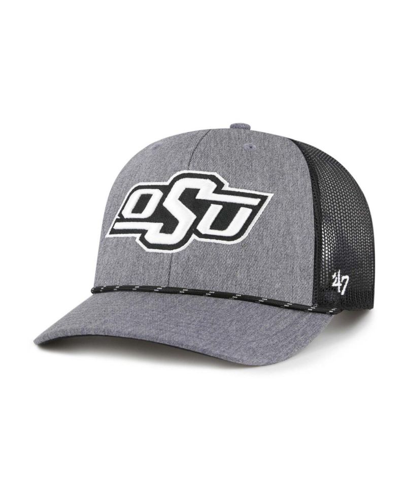Men's Gray Oklahoma State Cowboys Carbon Rope Adjustable Hat