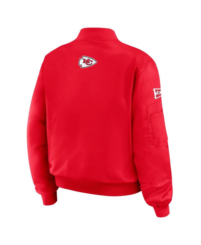Women's Red Kansas City Chiefs Patch Full-Zip Bomber Jacket