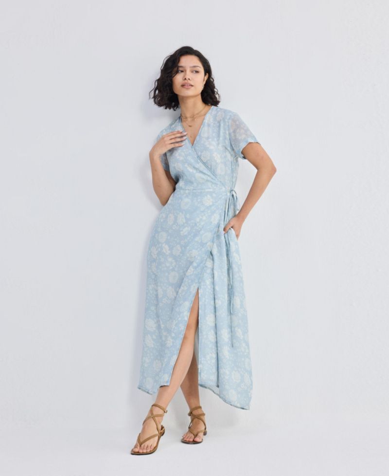 Women's Maxi Wrap Dress in Florals