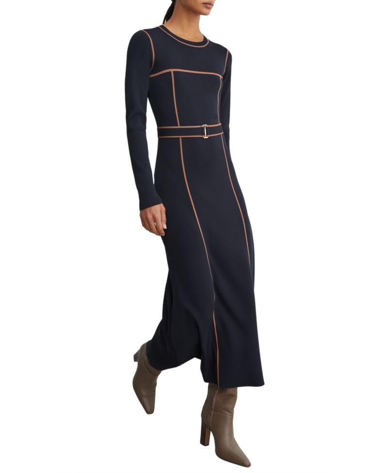Women's Etta Long-Sleeve Colorblock Midi Sweater Dress