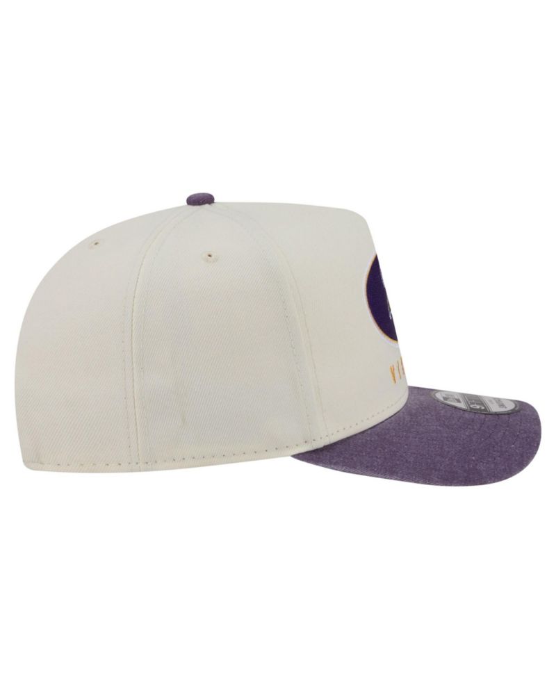 Men's Cream/Purple Minnesota Vikings Washed A-Frame 9FIFTY Snapback Hat