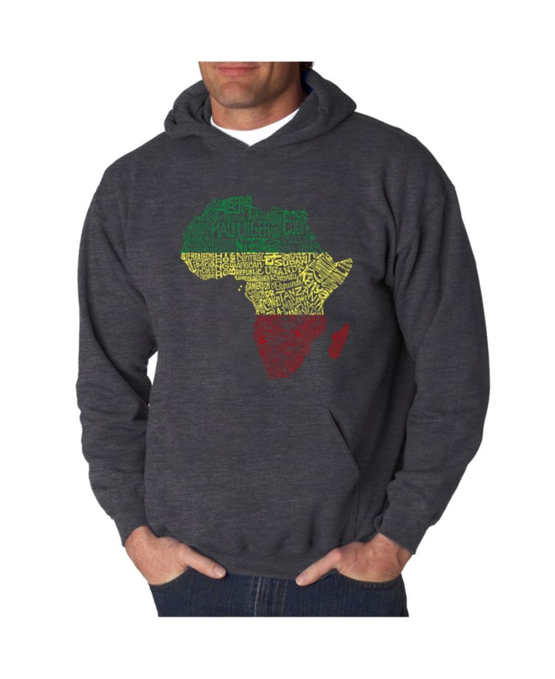 Men's Countries in Africa Word Art Hooded Sweatshirt