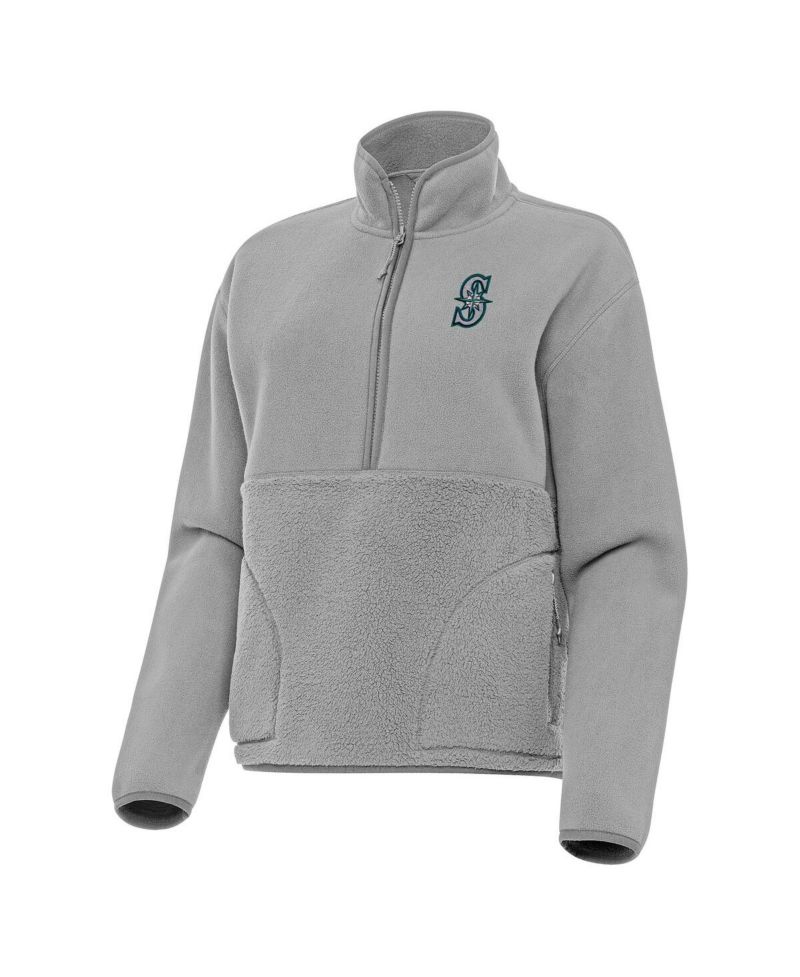 Women's Gray Seattle Mariners Figure Half-Zip Sweatshirt