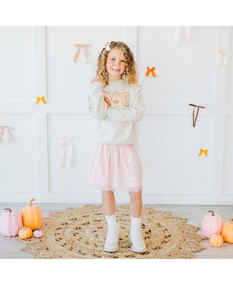 Big Girls Pumpkin Cameo Sweatshirt