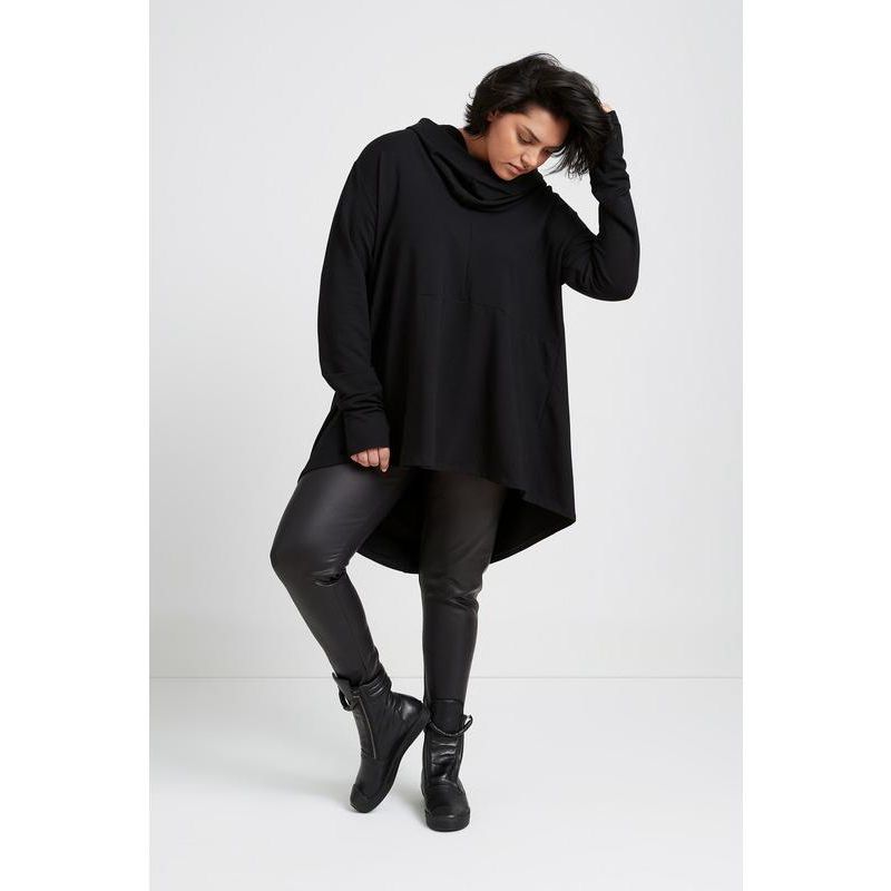 Women's Firenze High-Low Hem Dropped-Shoulder Hoodie with Thumbholes