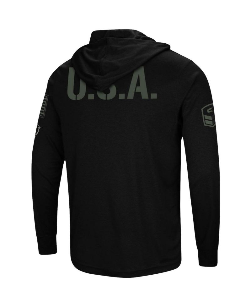Men's Black Kansas Jayhawks OHT Military-Inspired Appreciation Hoodie Long Sleeve T-shirt