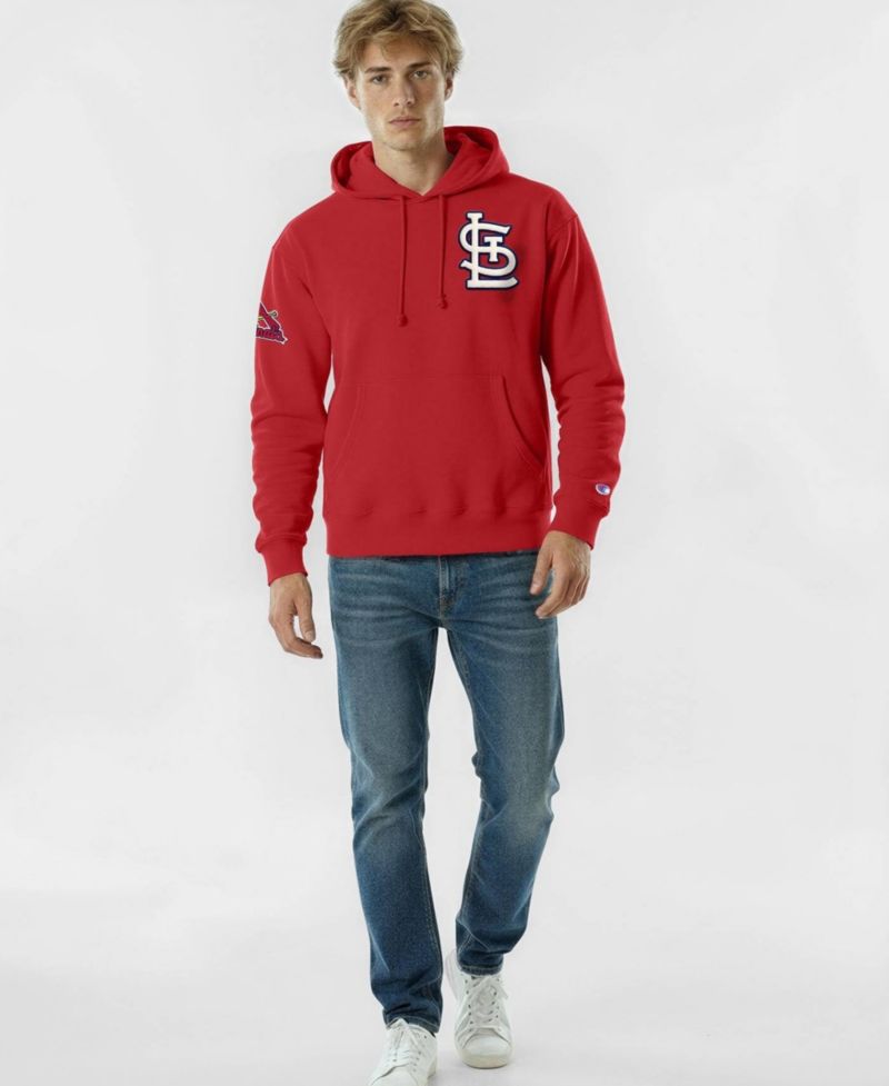 Men's Red St. Louis Cardinals Reverse Weave Chenille Hoodie