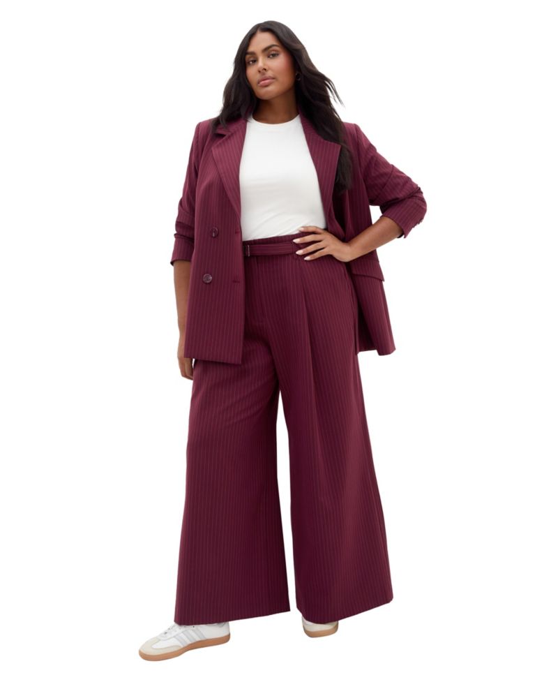 Plus Size Cora Double-Breasted Stripe Blazer
