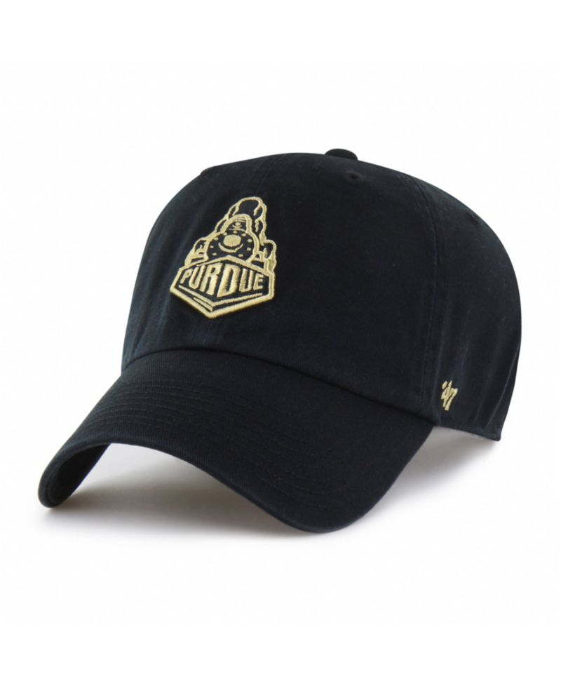 Men's and Women's '47 Black Purdue Boilermakers Mascot Clean Up Adjustable Hat