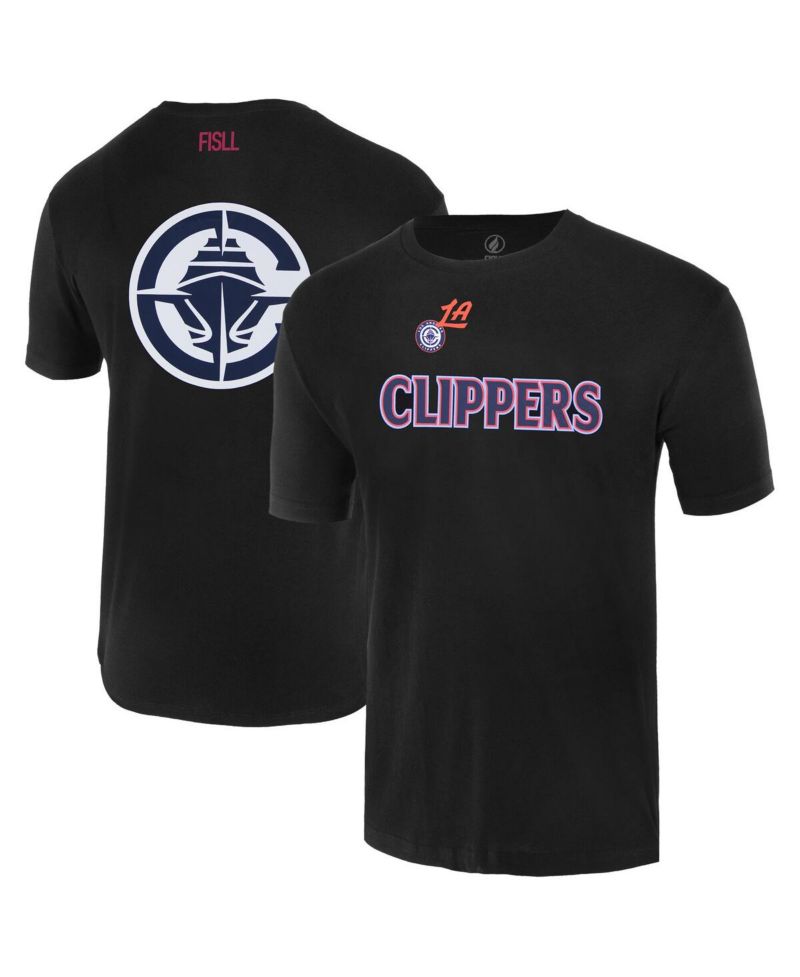 Men's and Women's Black LA Clippers Oversize Logo T-Shirt