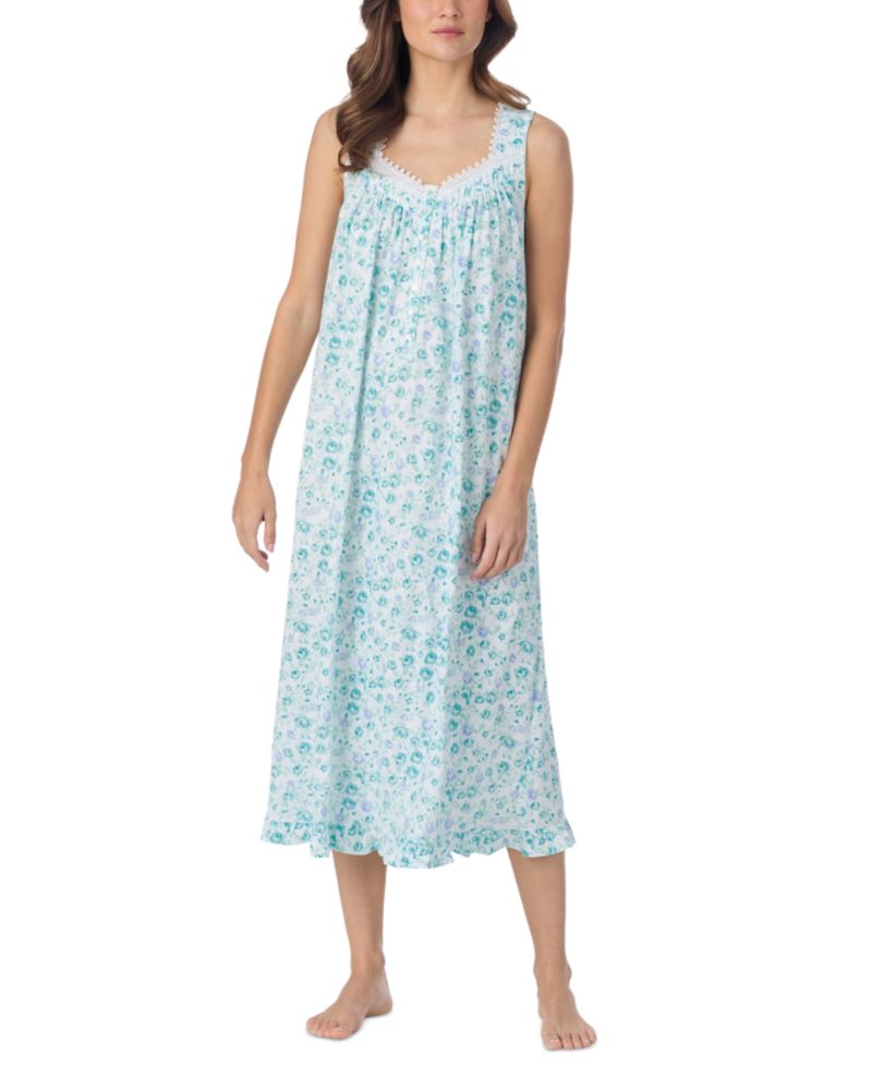 Women's Sleeveless Cotton Jersey Knit Long Nightgown