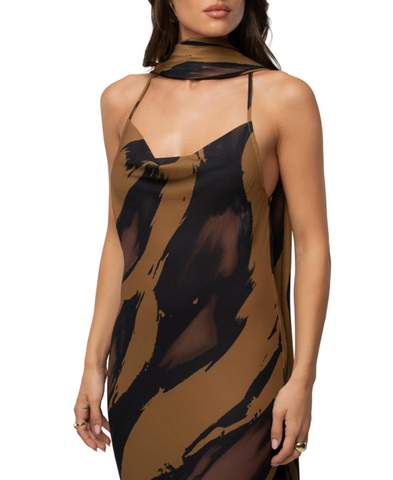 Women's Dusk Infinite Journey Maxi Dress, Open-Back, Cowl-Neck