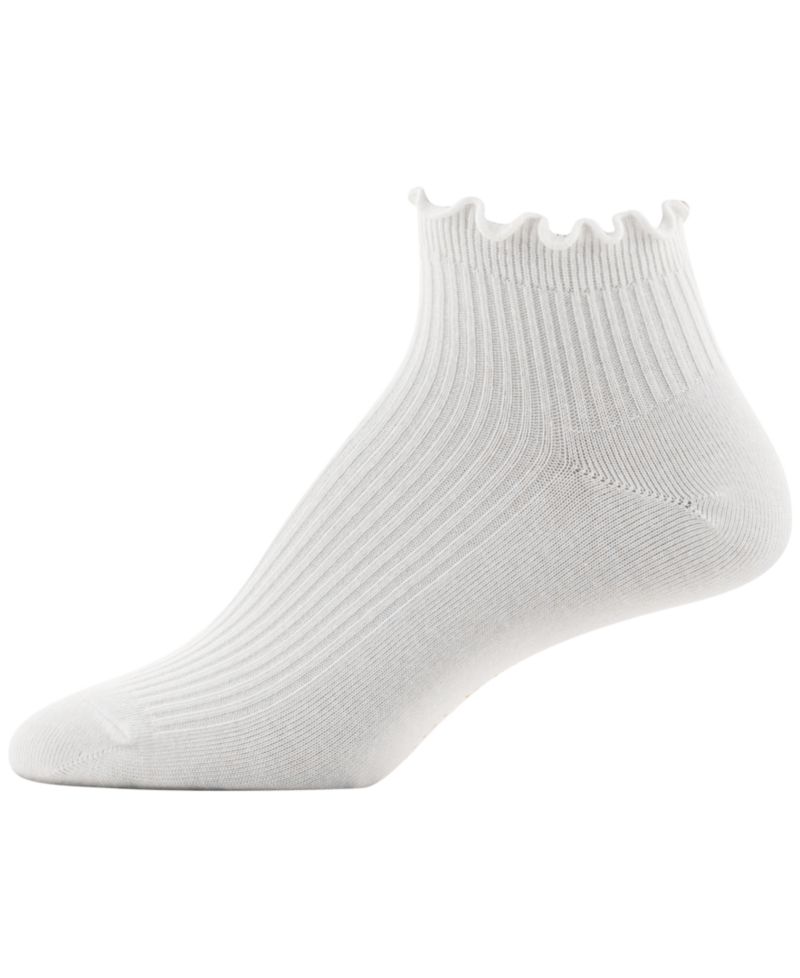 Women's Rib Lettuce Edge Quarter Socks, 6-Pack