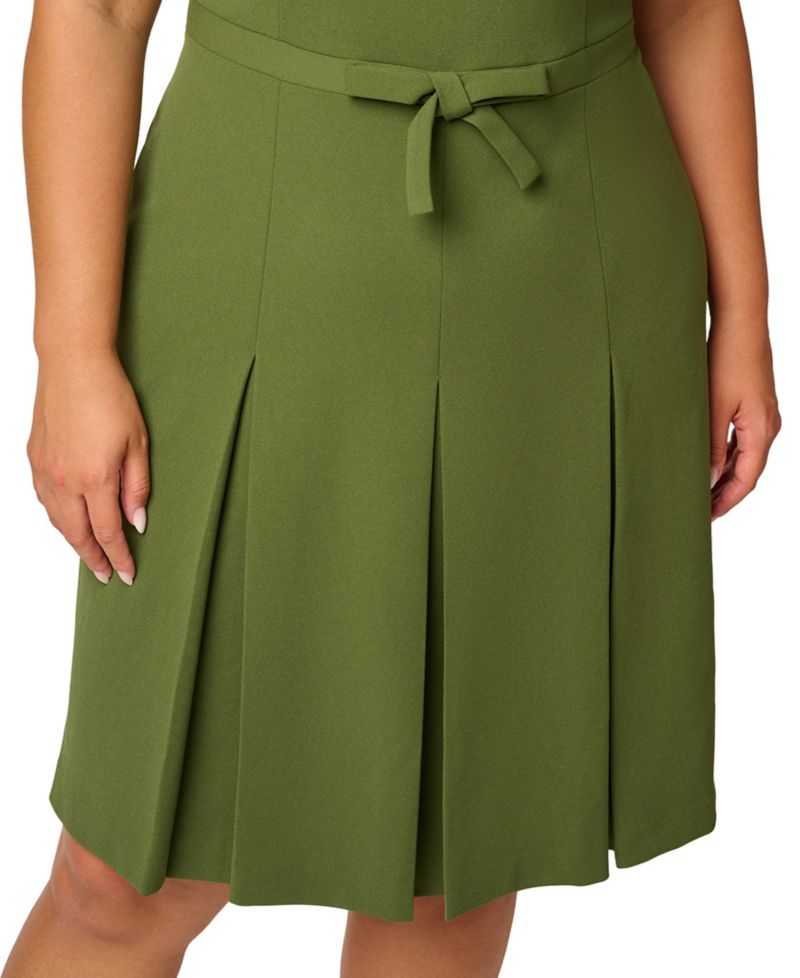 Plus Size Fit & Flare Pleated Bow Dress