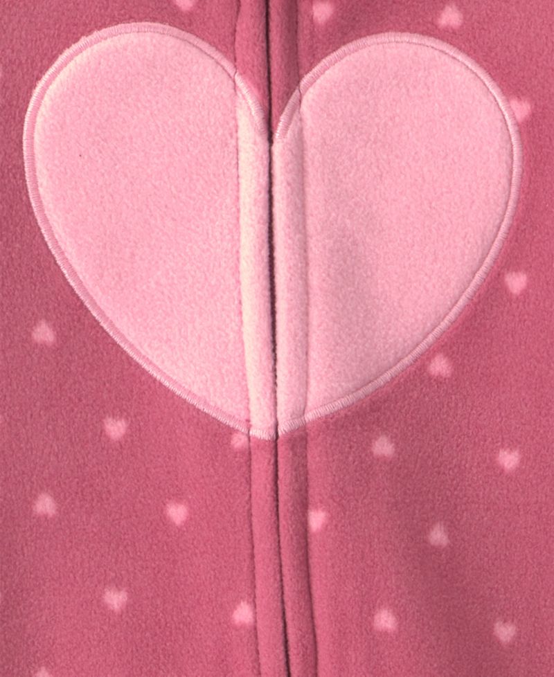 Baby Girls' Heart Fleece 2-Way Zip Sleep & Play