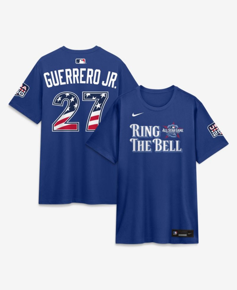 Men's 2026 All-Star Game American League Vladimir Guerrero Jr. Rush Blue Name & Number T-Shirt