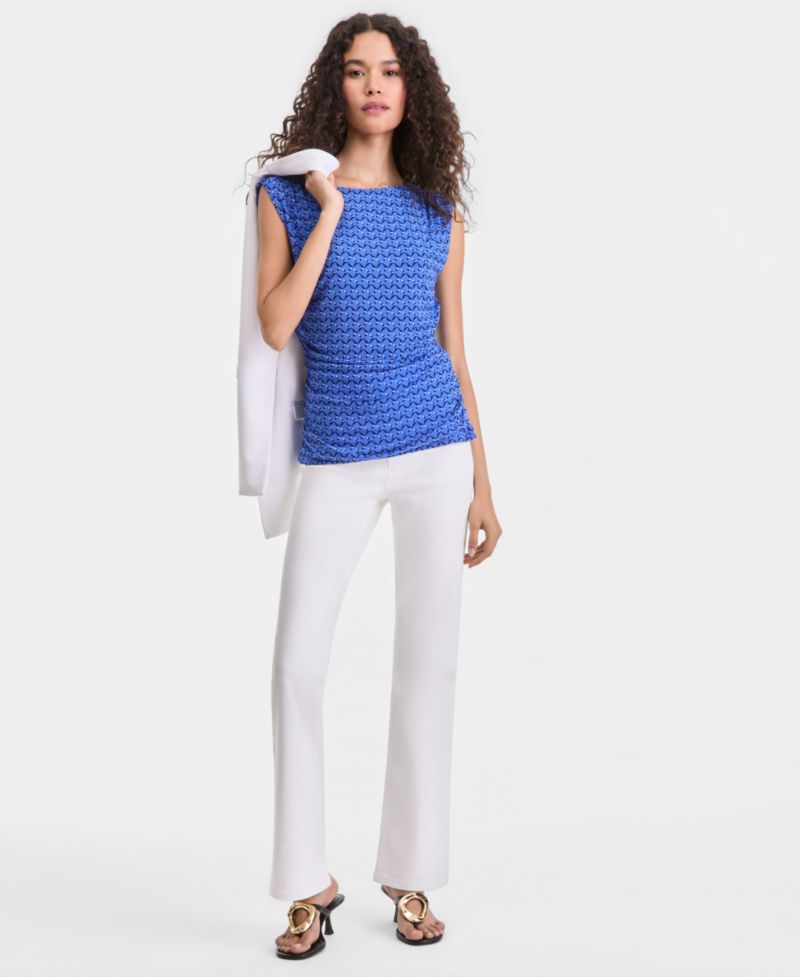 I.N.C. International Concepts Women's Sleeveless Printed Mesh Top
