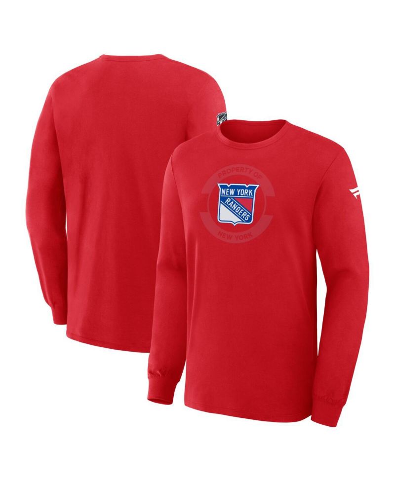 Men's Red New York Rangers Authentic Pro Property Of Practice Long Sleeve T-Shirt