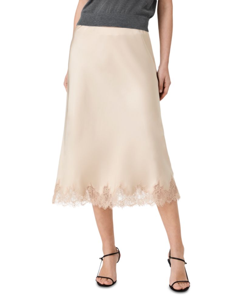 Women's Ennis Satin Lace Midi Skirt