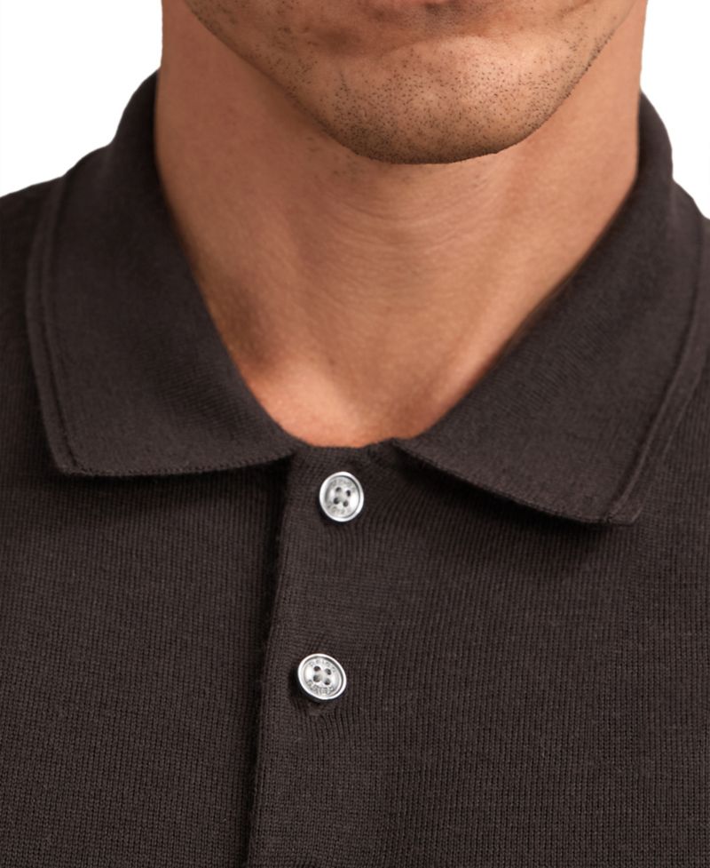 Men's Trafford Merino Wool Long-Sleeve Polo Shirt