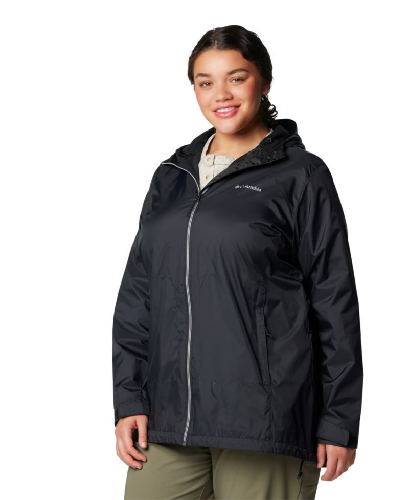 Plus Size Switchback Lined Long Zipper Jacket