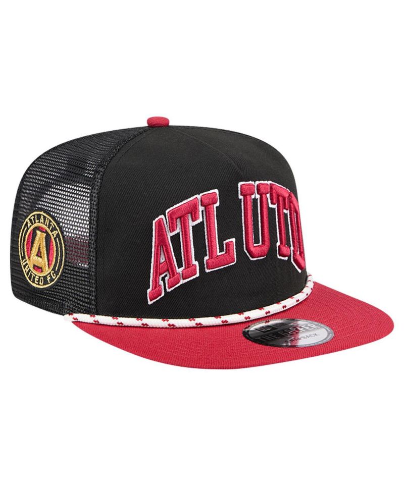 Men's Black Atlanta United FC Throwback Golfer Snapback Hat