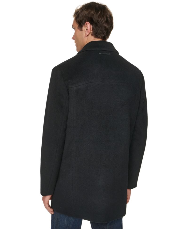 Men's Regular-Fit Cashmere-Wool Blend Single-Breasted Car Coat