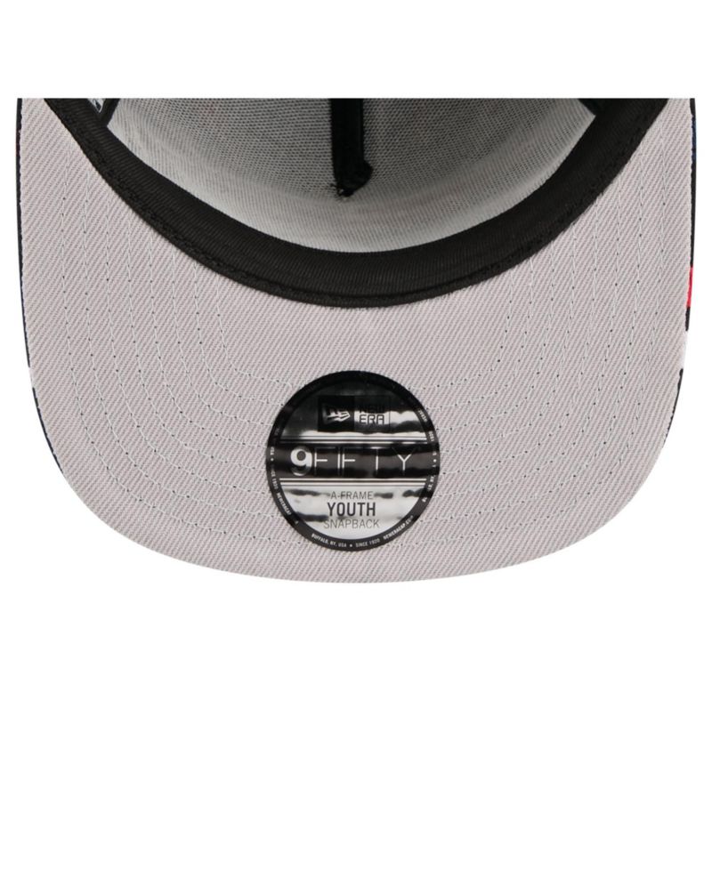 Big Boys and Girls Black New England Patriots Bolt A-Frame 9FIFTY Snapback Hat