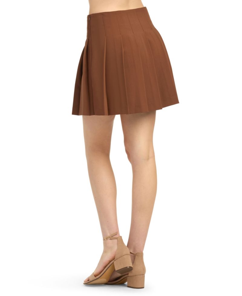 Juniors' Pleated A-Line Mini Skirt