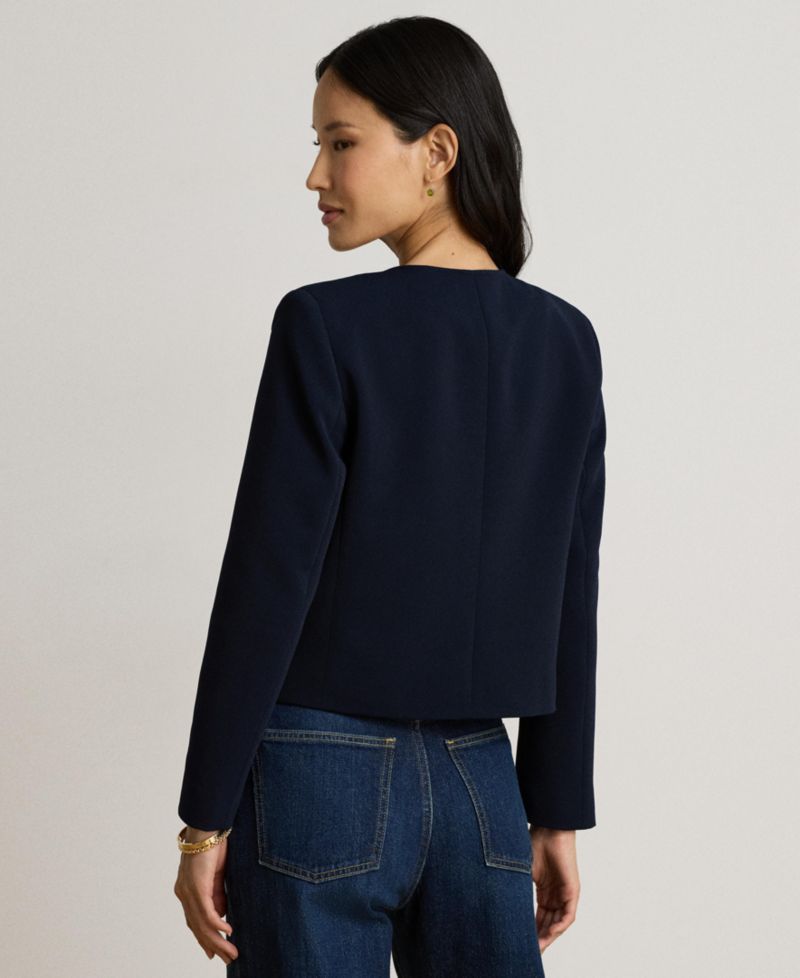 Women's Sable Crepe Double-Breasted Cropped Jacket