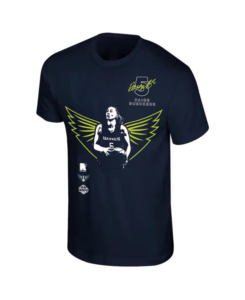 Men's and Women's Paige Bueckers Navy Dallas Wings 2025 WNBA Draft Night T-Shirt