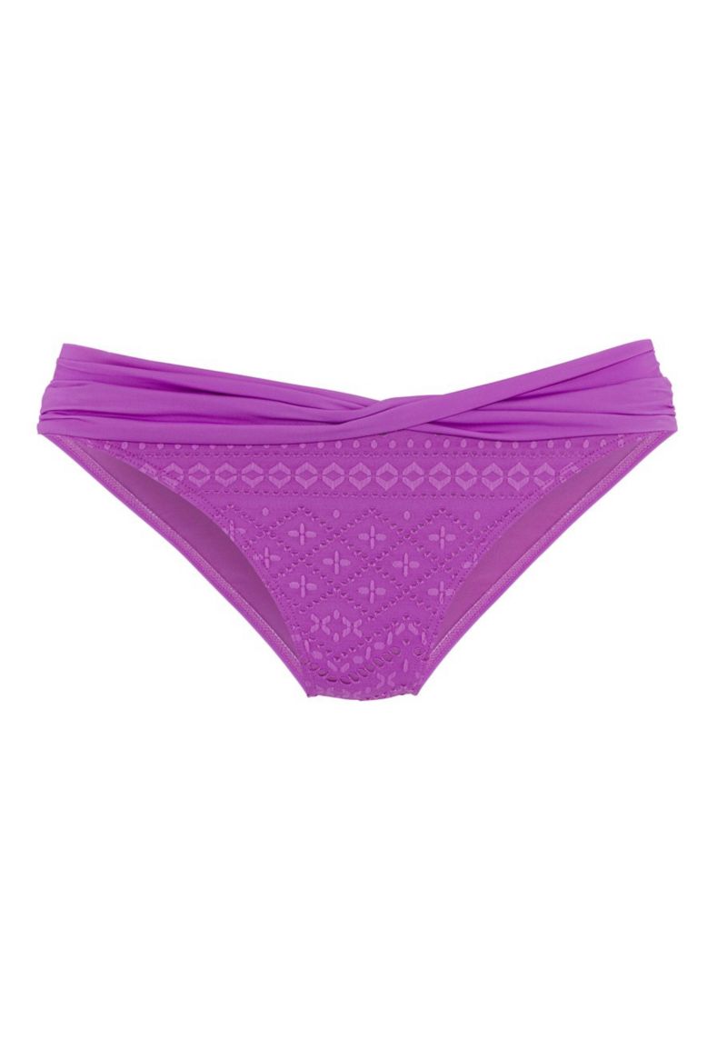 Women's Twist Front Bikini Mid-Rise Moderate-Coverage Swim Bottom