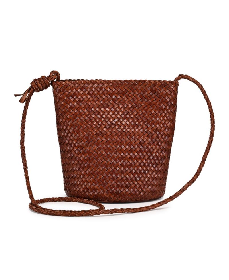 Reed Mini Woven Bucket Crossbody Bag
