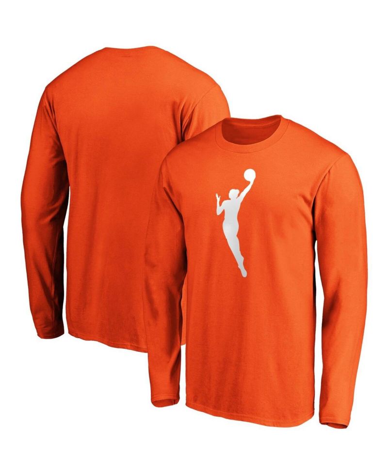 Men's Orange WNBA Primary Logo Long Sleeve T-Shirt