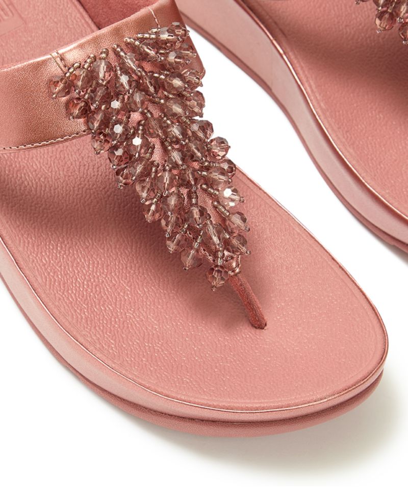Women's Rumba Iridescent Beaded Toe-Post Sandals
