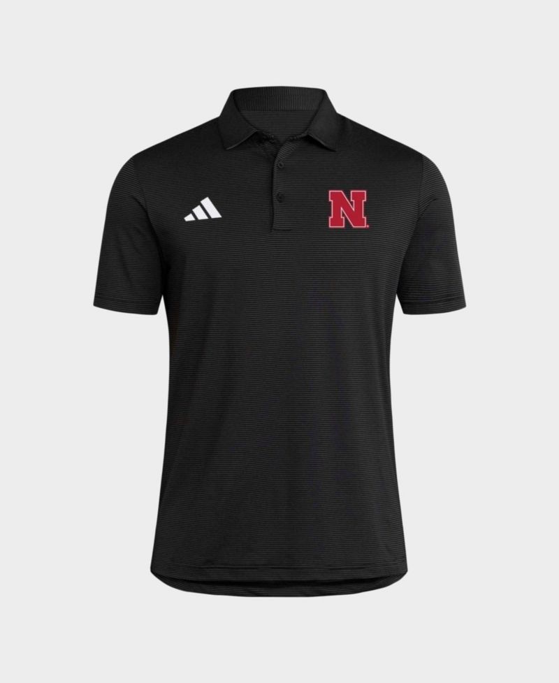 Men's Black Nebraska Huskers Ultimate 365 Stripe Polo