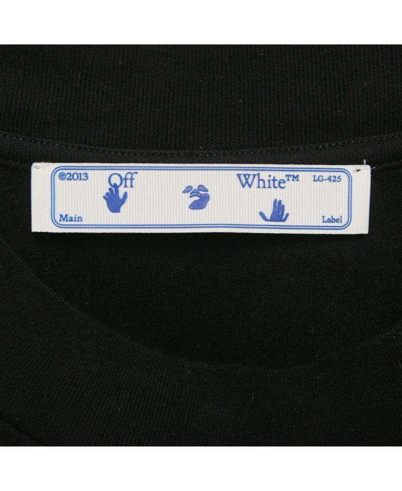 Men's Black Painted Logo Cotton Crew Neck T-Shirt