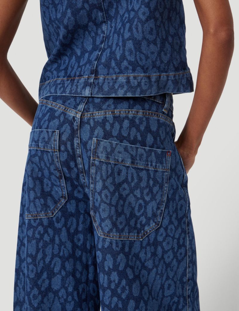 Women's Cropped Bree Horseshoe Barrel Leg Jeans