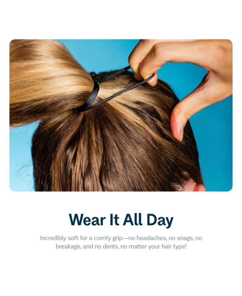 Low Profile Hair Bands - Gentle, No-Snag Elastic Ties for Fine and Thick Locks - Non-Slip Seamless Ponytail Holders - 20 Pack