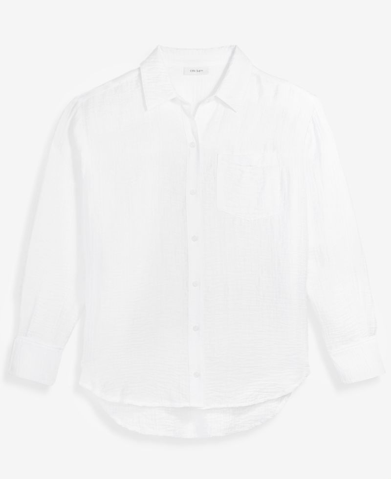 Women's Gauze Relaxed Button-Down Shirt