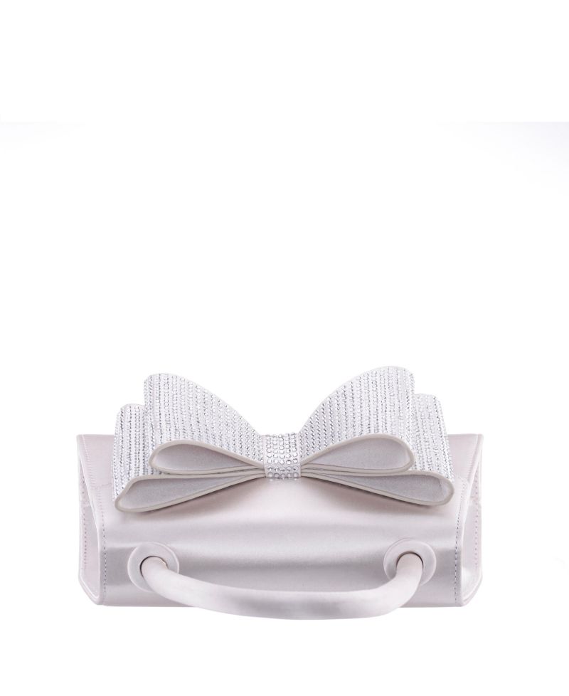 Crystal Double Bow Handheld Satchel Bag