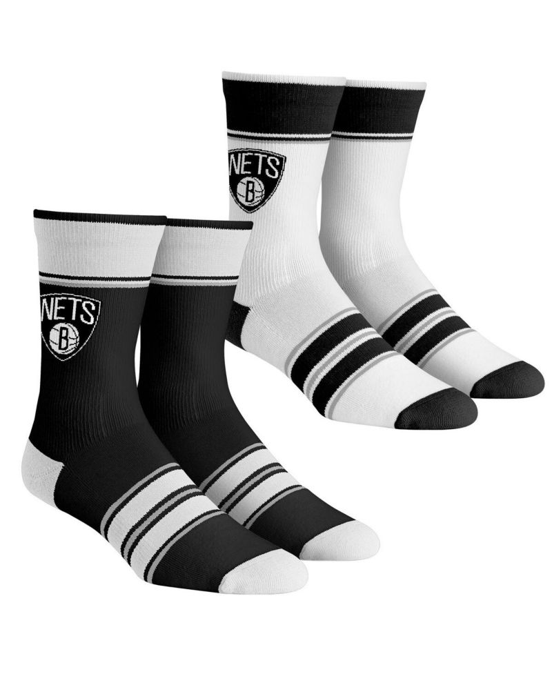 Youth Boys and Girls Socks Brooklyn Nets Multi-Stripe 2-Pack Team Crew Sock Set