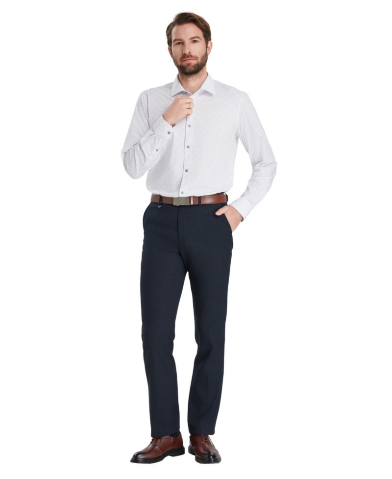Men's Slim-Fit Geometric Print Dress Shirt