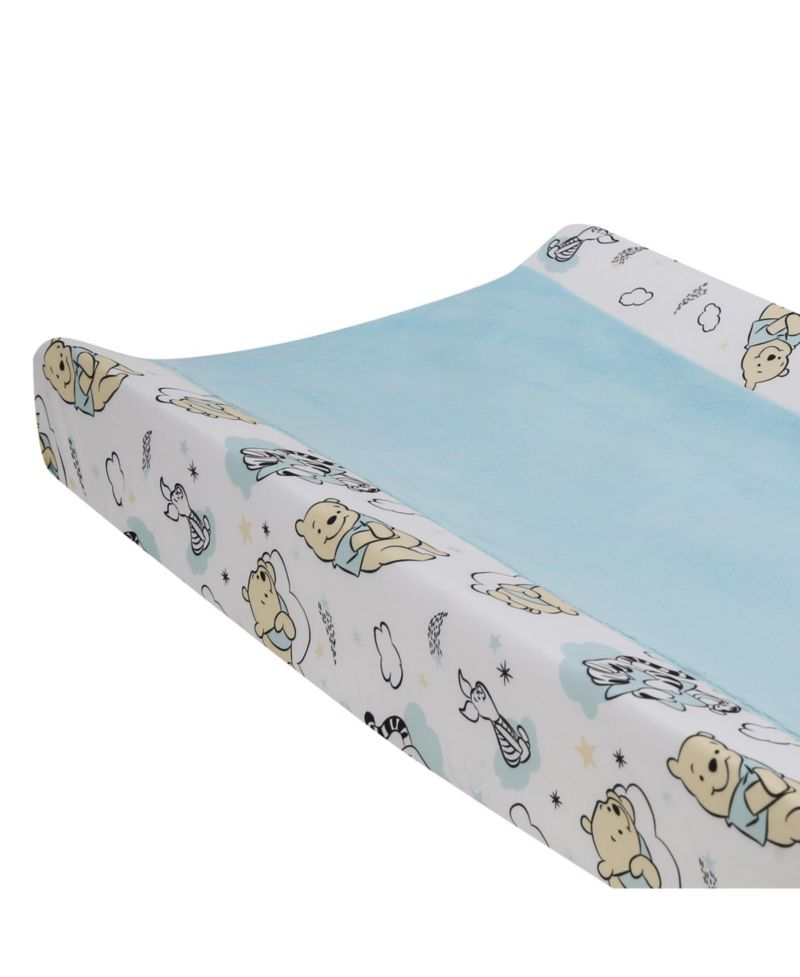 Lambs and Ivy Disney Baby Winnie the Pooh Hugs Soft Blue Minky Changing Pad Cover