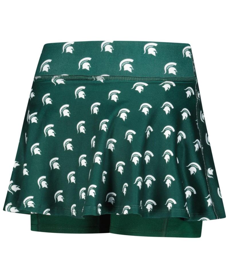Big Girls Green Michigan State Spartans All-Over Print Tennis Skort