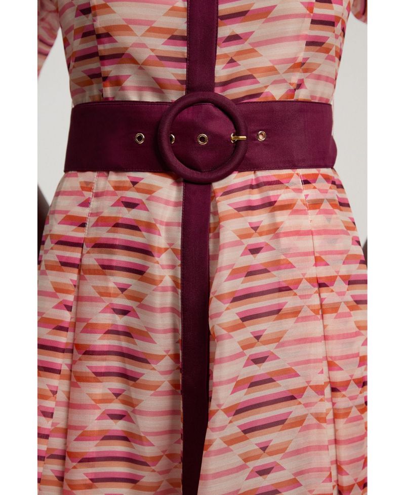 Women's Short Sleeve Midi Shirt Dress